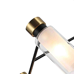 Люстра потолочная с 6-ю цилиндрическими плафонами из стекла и черным каркасом Noir Poise варинант исполнения - 2 | Loft Concept в Рязани