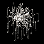 Бра с лучеобразным основанием и подвесками из прозрачного стекла в виде длинных капель Droplet Chandelier варинант исполнения - 10 | Loft Concept в Рязани