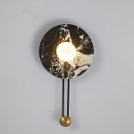 Бра круглое с каменным основанием и плафоном из стекла в форме шара Shaw Marble Lighting варинант исполнения - 2 | Loft Concept в Рязани