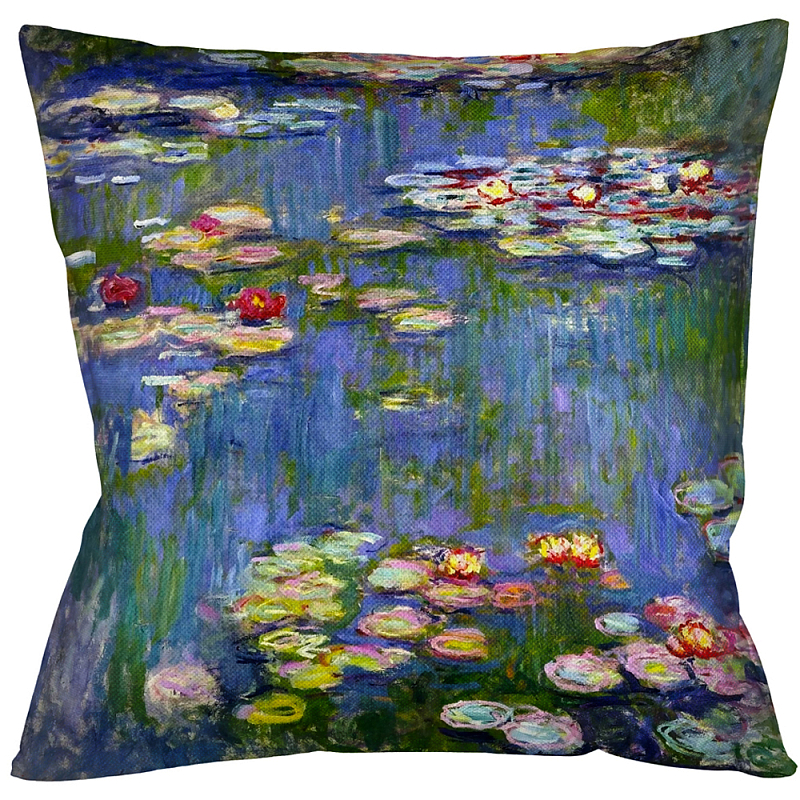 Подушка декоративная Лилии Impressionism in Art Мульти Бежевый Подушка декоративная Лилии Impressionism in Art Мульти Бежевый в Рязани | Loft Concept