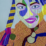 Картина с вышивкой Портрет wall panel People with the yellow ear 3 варинант исполнения - 1 | Loft Concept в Рязани