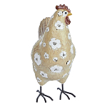 Статуэтка курица с белым цветочным узором и металлическими ножками Rustic Chicken варинант исполнения - 1 | Loft Concept в Рязани