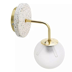 Бра с белым матовым плафоном в форме шара Round White Matte Lampshade варинант исполнения - 2 | Loft Concept в Рязани