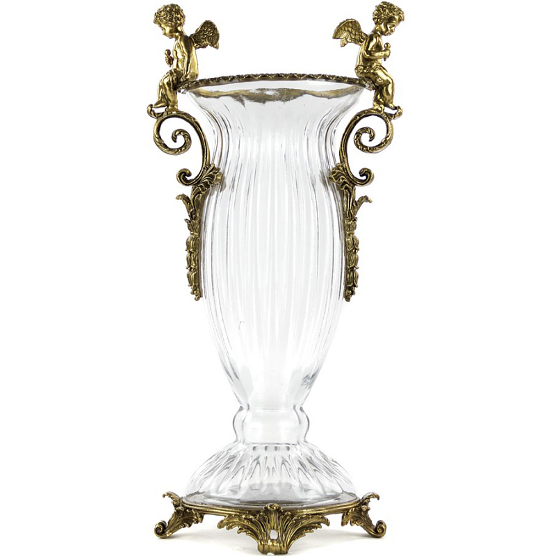Ваза Transparent Vessel & Bronze Putti Прозрачный (Transparent) Бронза Ваза Transparent Vessel & Bronze Putti Прозрачный (Transparent) Бронза в Рязани | Loft Concept