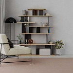 Стеллаж прямой с вертикальными и горизонтальными полками цвета антрацит и древесины APOLLON BOOKCASE ANTHRACITE OAK варинант исполнения - 1 | Loft Concept в Рязани