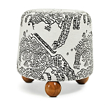 Пуф Wakonda с Круглыми ножками Черно-Белый орнамент варинант исполнения - 1 | Loft Concept в Рязани