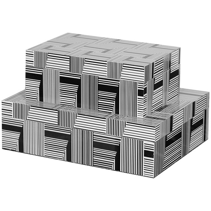 Набор из двух шкатулок Noe Black White Box Черно-белый в Рязани | Loft Concept 