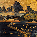 Кофейный стол с японским пейзажем Bohemia coffee table  варинант исполнения - 1 | Loft Concept в Рязани