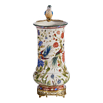 Ваза фарфоровая с птицей на бронзовой ветке и цветочной росписью Garden of Eden варинант исполнения - 4 | Loft Concept в Рязани