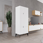 Комод белый с 4-мя дверцами на металлических ножках SPARK MULTIPURPOSE CABINET WHITE варинант исполнения - 4 | Loft Concept в Рязани