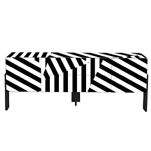 Дизайнерский комод в чёрно-белую полоску Ziqqurat