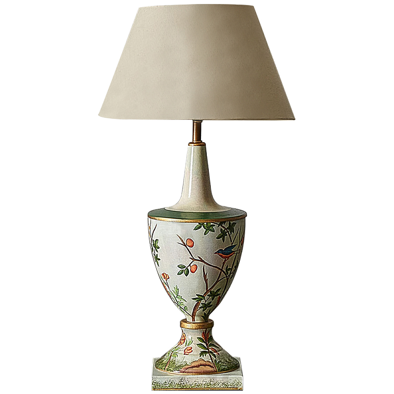 Настольная лампа Шинуазри с абажуром Blooming Garden Chinoiserie Table Lamp Мульти Бежевый Настольная лампа Шинуазри с абажуром Blooming Garden Chinoiserie Table Lamp Мульти Бежевый в Рязани | Loft Concept