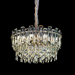 Круглая люстра с хрустальными подвесками на золотистом каркасе Gorgeous Crystal Light варинант исполнения - 1 | Loft Concept в Рязани