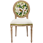 Стул бежевый из натурального бука с изображением птицы в саду Blooming Colored Birds варинант исполнения - 1 | Loft Concept в Рязани