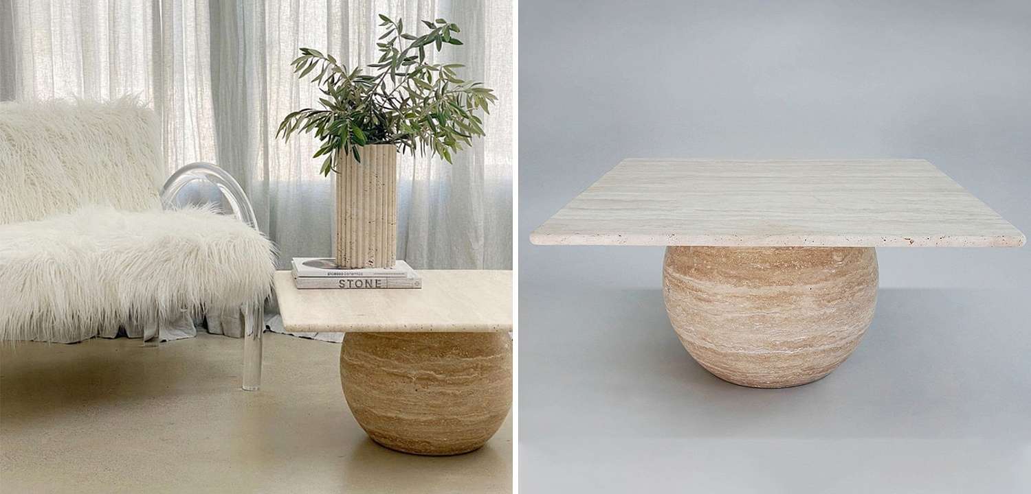 Кофейный стол Edna Travertine Coffee Table Кофейный стол Edna Travertine Coffee Table - Loft-Concept в Рязани