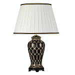 Настольная лампа с керамическим основанием с золотистым решетчатым узором и белым плиссированным абажуром Elstead Lighting варинант исполнения - 6 | Loft Concept в Рязани