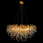 Люстра подвесная с прозрачными стеклянными подвесками в форме капель Диаметр 80 см Droplet Chandelier варинант исполнения - 13 | Loft Concept в Рязани