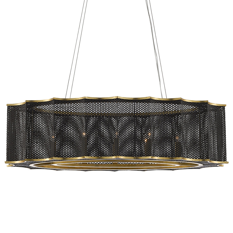 Люстра овальная в сочетании черного и золотого цвета Mesh Lighting Черный Золотой Люстра овальная в сочетании черного и золотого цвета Mesh Lighting Черный Золотой в Рязани | Loft Concept
