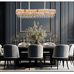 Люстра волнистой формы с каскадом из прозрачного хрусталя Constant Sparks варинант исполнения - 3 | Loft Concept в Рязани