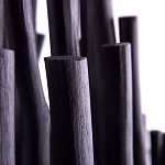 Люстра черная с несколькими ярусами деревянных палочек Bright Wooden Chandelier варинант исполнения - 7 | Loft Concept в Рязани