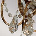  Бра в классическом стиле с 3-мя лампами в виде свеч на овальном зеркальном основании с хрустальными подвесками и подсвечниками Feiss варинант исполнения - 2 | Loft Concept в Рязани