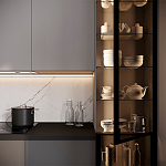 Серый кухонный гарнитур с фасадом под светлый дуб Ferrand Kitchen Set варинант исполнения - 4 | Loft Concept в Рязани