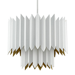 Люстра белая с гофрированным двойным абажуром Corrugated Double Lampshade варинант исполнения - 2 | Loft Concept в Рязани