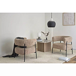 Кресло полукруглое мягкое с буклированной обивкой Armchair with Boucle Upholstery варинант исполнения - 3 | Loft Concept в Рязани