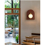 Настенный светильник с деревянным резным основанием Wood Wall Lamp варинант исполнения - 3 | Loft Concept в Рязани