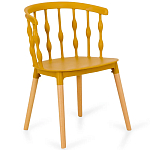 Пластиковый стул на ножках из массива бука Ferret Spiral Mustard варинант исполнения - 1 | Loft Concept в Рязани