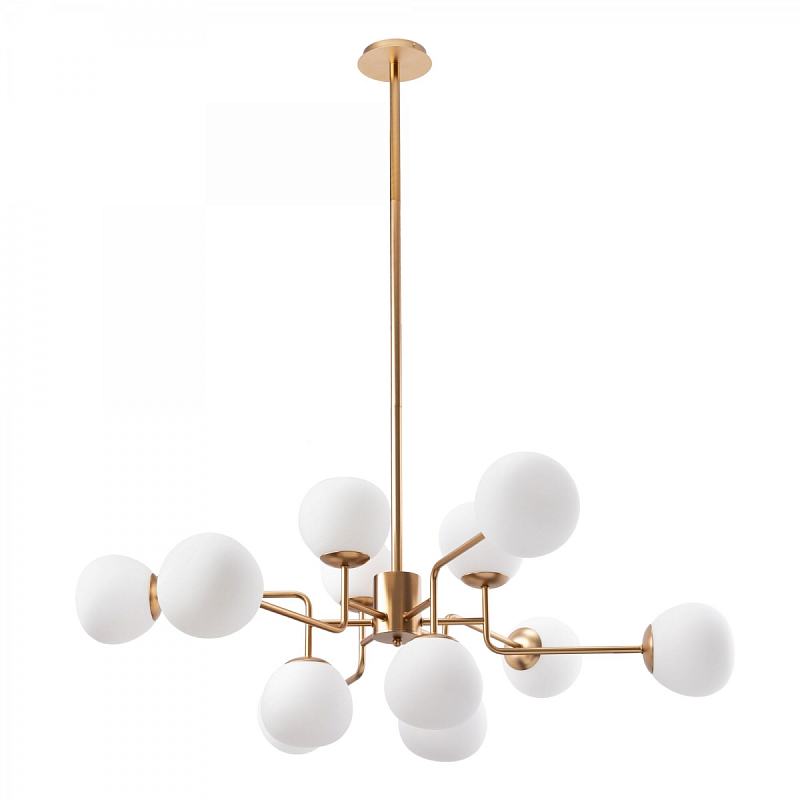Люстра Tiepolo Ball Chandelier Gold 12 Золотой Белый в Рязани | Loft Concept 