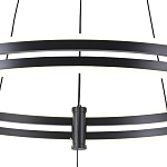 Люстра светодиодная с 2-мя плафонами в форме колец из акрила и алюминия с пультом для регулировки света Ring Horizontal Black варинант исполнения - 3 | Loft Concept в Рязани