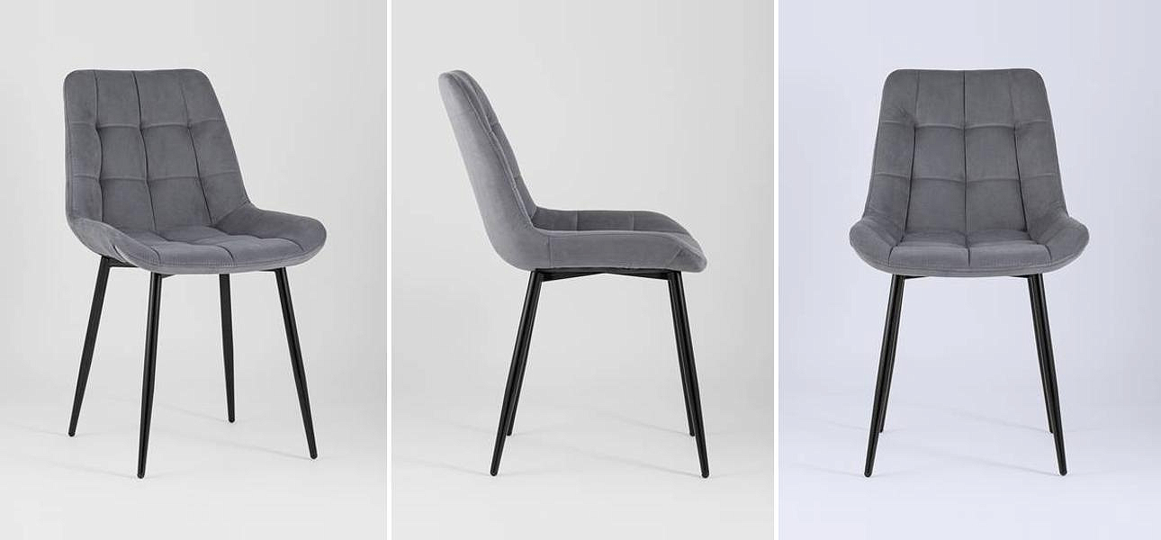 Стул NANCY Chair Серый Цвет Черные Ножки Стул NANCY Chair Серый Цвет Черные Ножки - Loft-Concept в Рязани