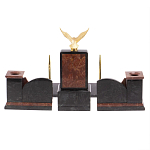 Настольный письменный набор из лемезита и змеевика с декором в виде Орла в подарочной упаковке Successful Leader варинант исполнения - 6 | Loft Concept в Рязани