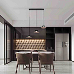 Люстра подвесная с тремя матовыми черными плафонами Obsidian Touch варинант исполнения - 4 | Loft Concept в Рязани