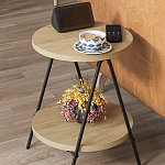 Стол приставной с 2-мя круглыми столешницами из дерева ESSEL OAK варинант исполнения - 4 | Loft Concept в Рязани