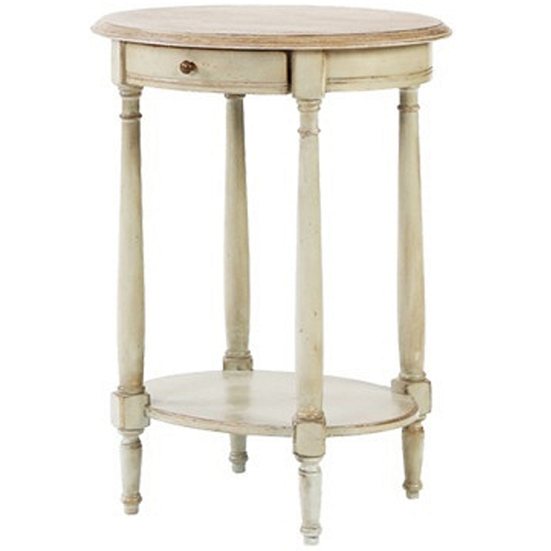 Круглый кофейный стол с ящиком Emilien Montmartre Provence Coffee Table Слоновая кость Светлый дуб Круглый кофейный стол с ящиком Emilien Montmartre Provence Coffee Table Слоновая кость Светлый дуб в Рязани | Loft Concept