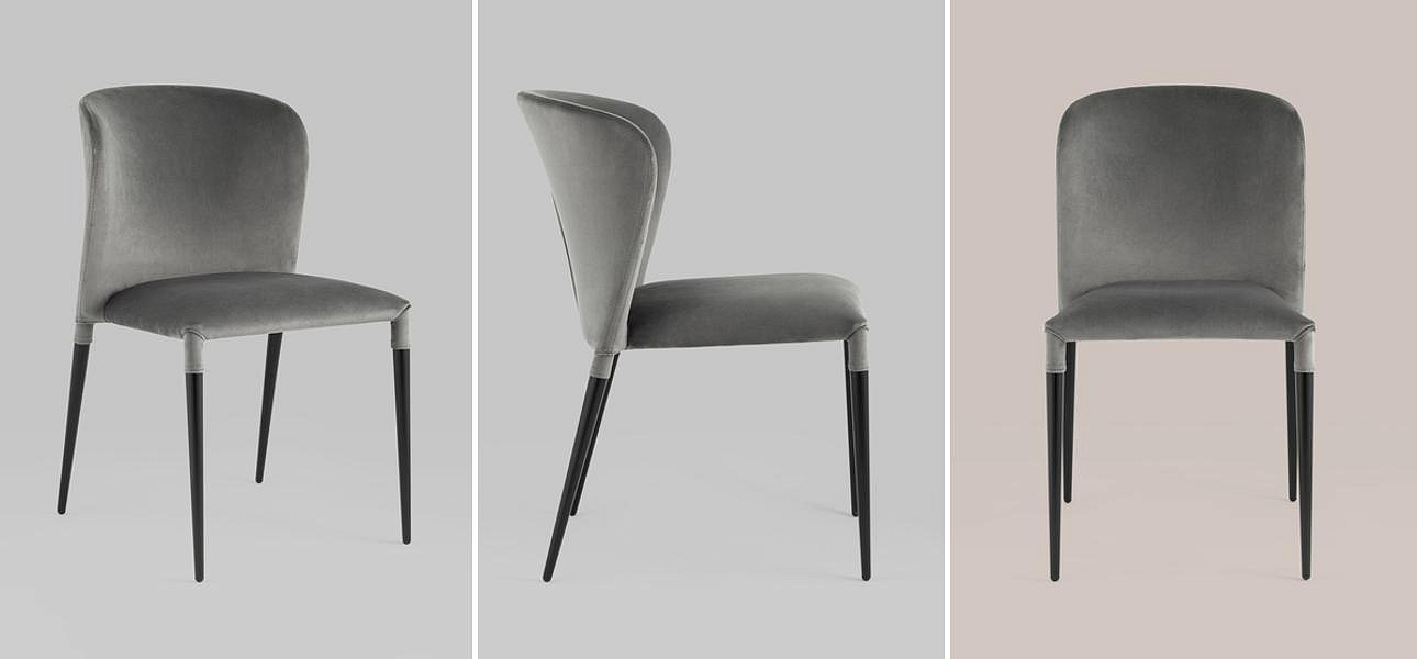 Стул Lori Chair Серый Велюр Стул Lori Chair Серый Велюр - Loft-Concept в Рязани
