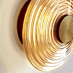 Бра с рельефным круглым плафоном янтарного цвета Savio Glass Disc Light варинант исполнения - 3 | Loft Concept в Рязани