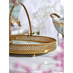 Блюдо овальное с ручкой и голубым фарфоровым дном с цветочным рисунком Blue Garden варинант исполнения - 4 | Loft Concept в Рязани