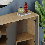 Комод цвета древесины с 3-мя дверцами и выдвижным ящиком темно-серого цвета SPARK CONSOLE OAK ANTHRACITE варинант исполнения - 4 | Loft Concept в Рязани