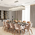 Прямоугольная люстра с хрустальными подвесками Crystal Art Chrome Rectangular Chandelier варинант исполнения - 2 | Loft Concept в Рязани