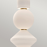 Подвесной светильник белого цвета с тремя геометрическими плафонами Alora Mood варинант исполнения - 9 | Loft Concept в Рязани