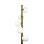Подвесной светильник с 5-ю сферическими плафонами из матового стекла Pearls Suspension Brass Tube Hanging Lamp варинант исполнения - 1 | Loft Concept в Рязани