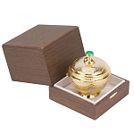 Сахарница металлическая с гравировкой и натуральным камнем Малахит в подарочной коробке Metal Stone Sugar Bowls варинант исполнения - 3 | Loft Concept в Рязани