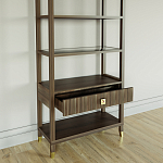 Стеллаж Elsa Dreams Walnut со стеклянными полками и ящиком варинант исполнения - 3 | Loft Concept в Рязани