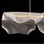 Люстра линейная с 3-мя белыми волнистыми плафонами Wave Line варинант исполнения - 6 | Loft Concept в Рязани