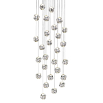 Люстра каскадня с 27-ю прозрачными шарообразными подвесами Bubbles Bocci варинант исполнения - 1 | Loft Concept в Рязани