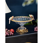 Чаша стеклянная с фигурками разноцветных попугаев на ободке 41 Eden Garden варинант исполнения - 2 | Loft Concept в Рязани