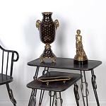 Ваза черного цвета из фарфора с золотистым узором и бронзовыми элементами Eden Garden porcelain and bronze варинант исполнения - 3 | Loft Concept в Рязани